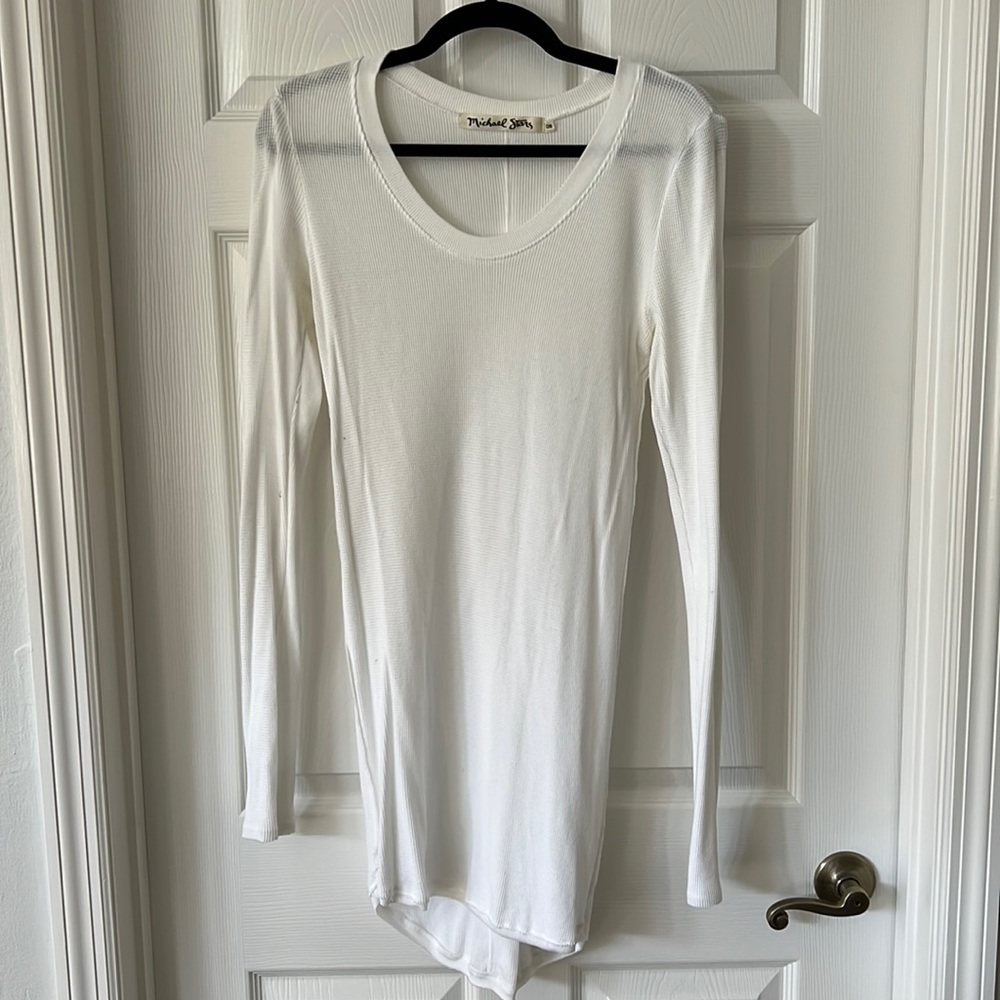 White Michael Stars Waffle Tunic